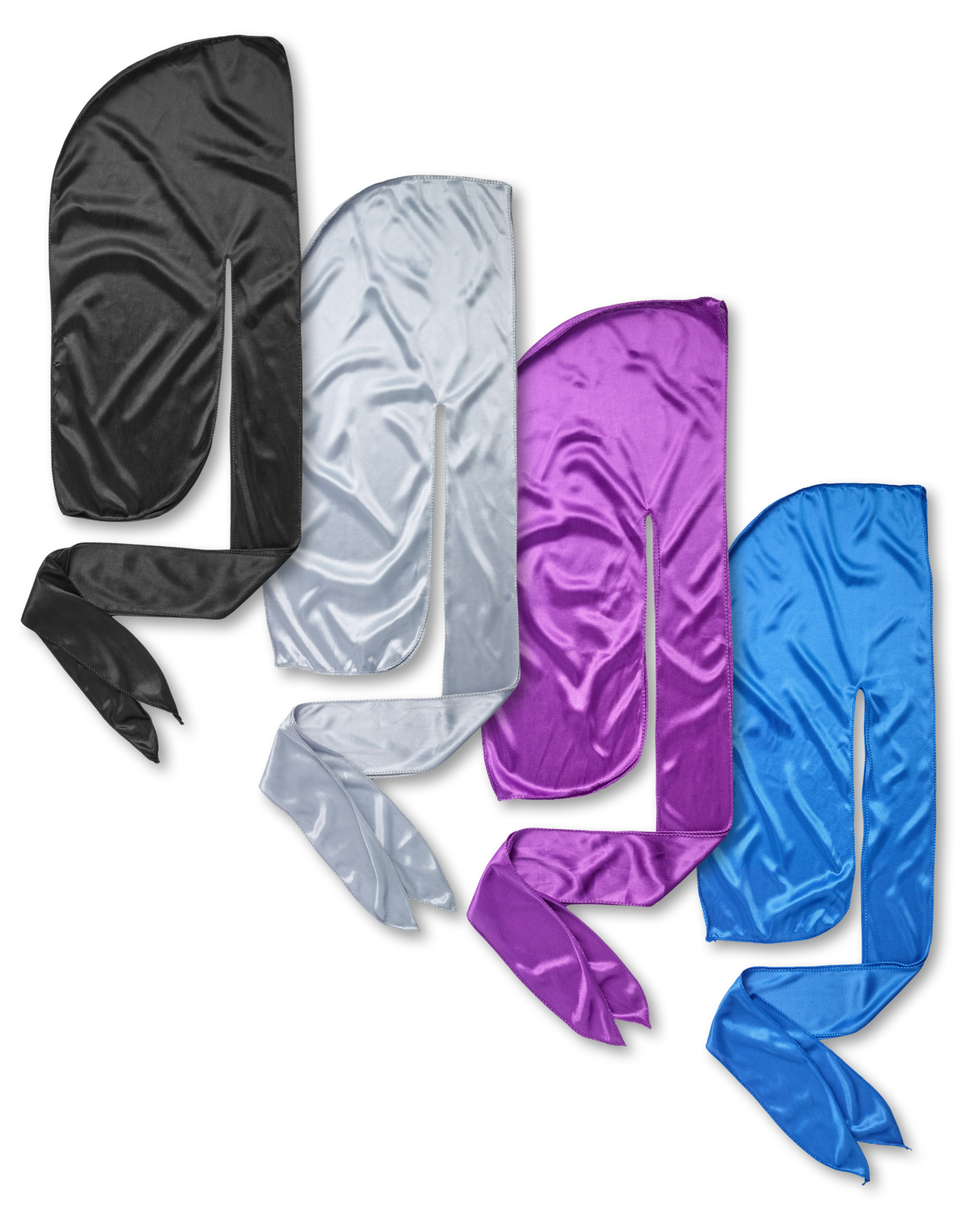 Multi-Colour Silky Durag - 4 Pack