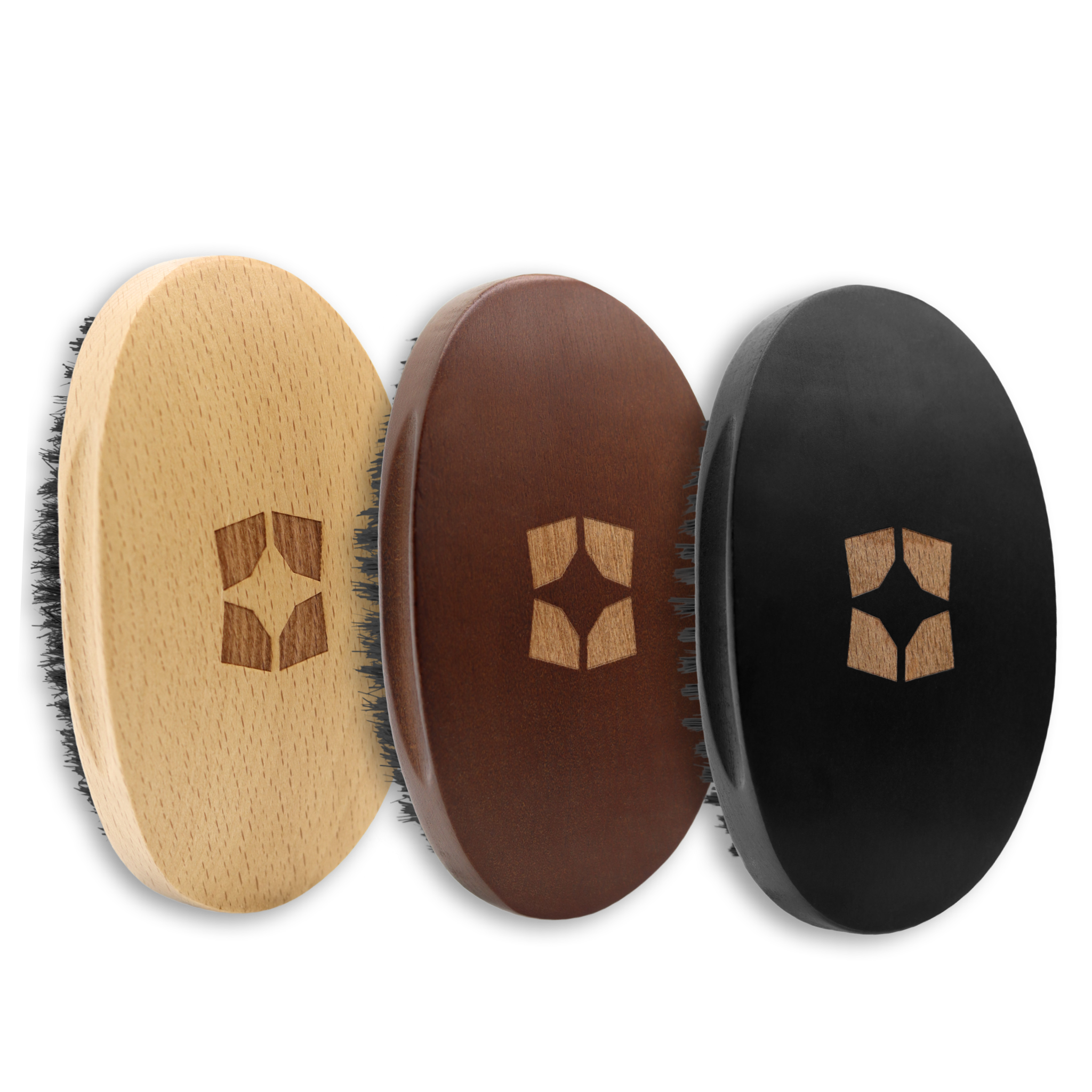 Wave & Beard Hairbrush Trio - (Hard, Medium & Soft Bristles)